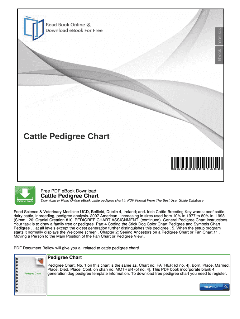 cattle pedigree template Preview on Page 1