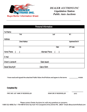 Buyer/Seller Information Sheet