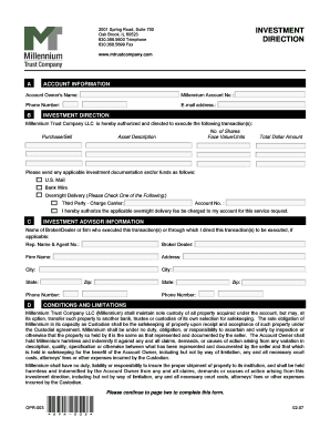 Investment Direction Form