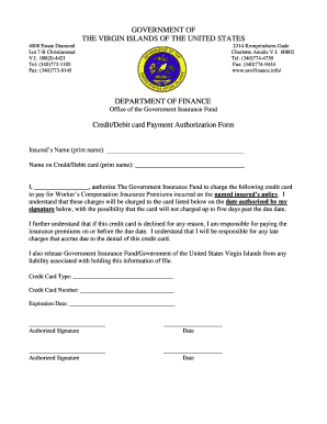 Credit/Debit Card Payment Authorization Form