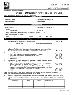 Evidence of Insurability for Group Long Term Care