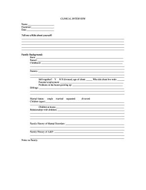 Clinical Interview Form