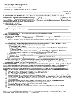 Exclusive Right to Lease Agreement