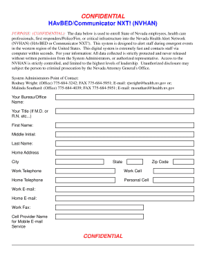 Nevada Health Alert Network Enrollment Form