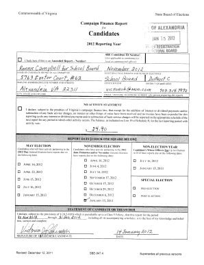 Virginia Campaign Finance Report