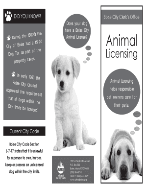 Boise City Dog License Application