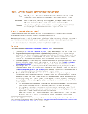 Communications Workplan Template
