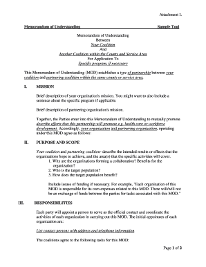 Memorandum of Understanding Template