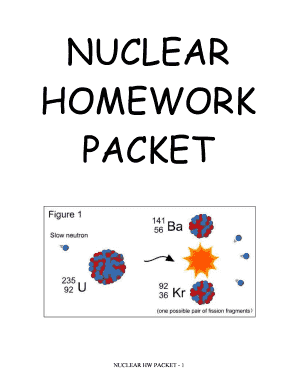 nuclear chemistry homework packet