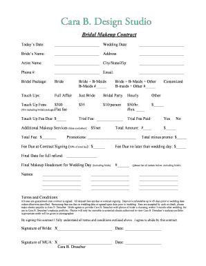 Bridal Makeup Contract