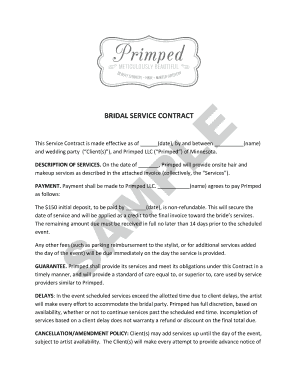 Bridal Service Contract