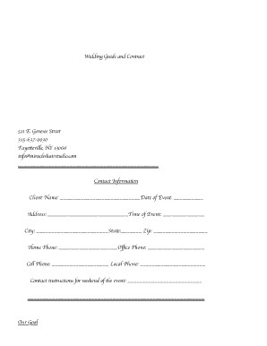 Wedding Service Agreement