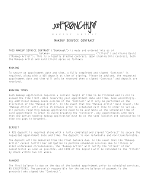 Makeup Service Contract