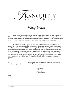 Wedding Service Agreement