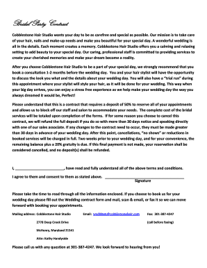 Bridal Party Contract
