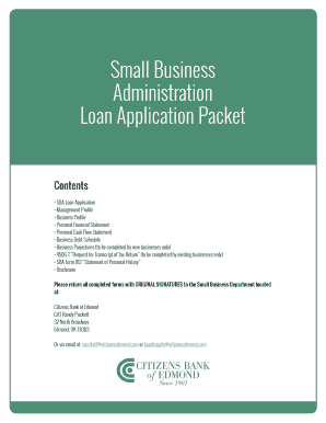 SBA Loan Application Packet
