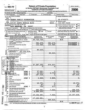Form 990-PF 2006 Private Foundation Tax Return