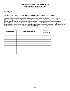 General Fund Expenditures Disclosure Form
