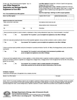Michigan Loan Officer Registration Form