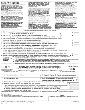 Form W-4 (2012)