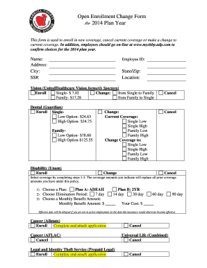 Open Enrollment Change Form
