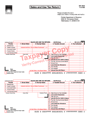 Florida Sales and Use Tax Return Form DR-15