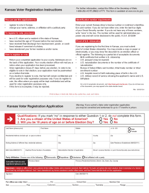 Kansas Voter Registration Application