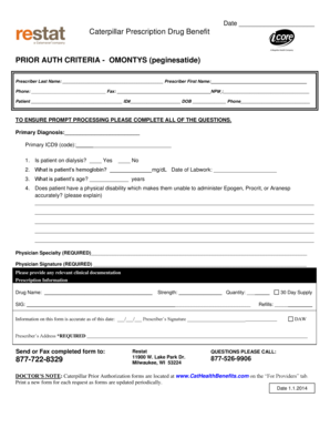 Caterpillar Prescription Drug Benefit Form