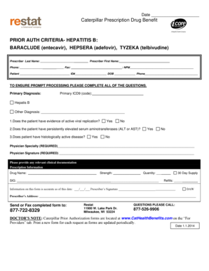 Caterpillar Hepatitis B Prior Authorization Form
