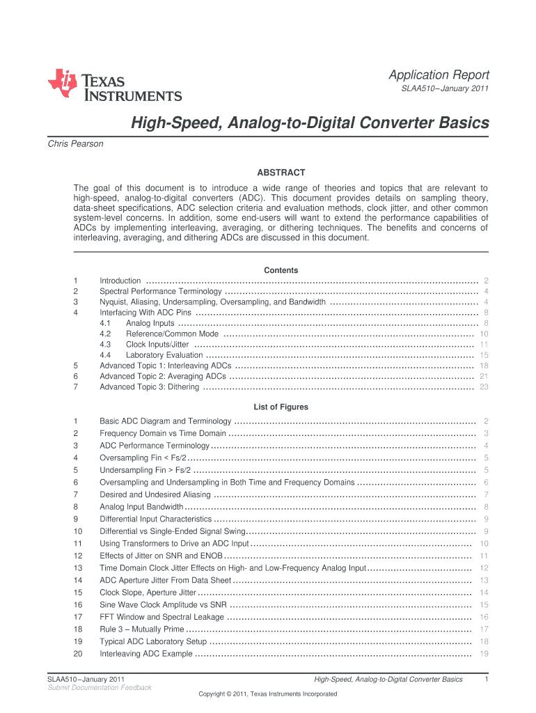 Fillable Online HighSpeed, AnalogtoDigital Converter Basics Fax