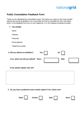 Public Consultation Feedback Form - National Grid