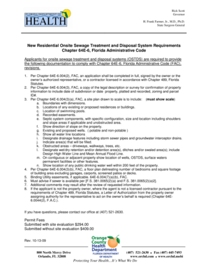 Florida Onsite Sewage Permit Application