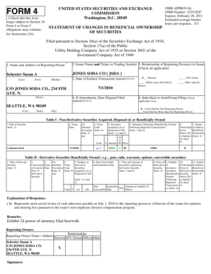 Form 4 Statement of Changes in Beneficial Ownership