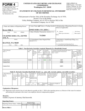 Form 4 Statement of Changes in Beneficial Ownership