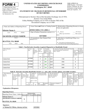 Form 4 Statement of Changes in Beneficial Ownership