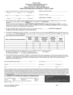 Child Food Program Eligibility Application