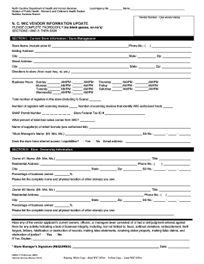 North Carolina WIC Vendor Information Update