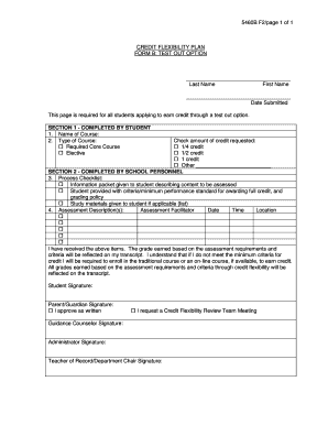 Credit Flexibility Plan Form B