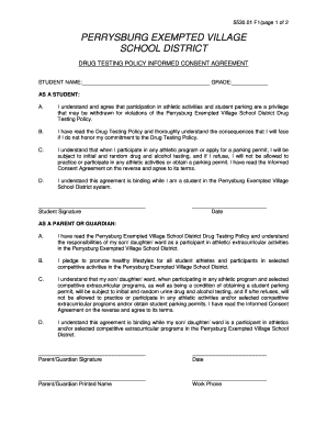Perrysburg School District Drug Testing Consent