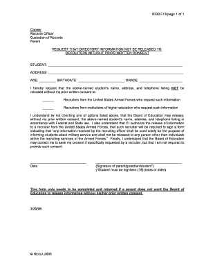 Student Recruiter Information Release Consent