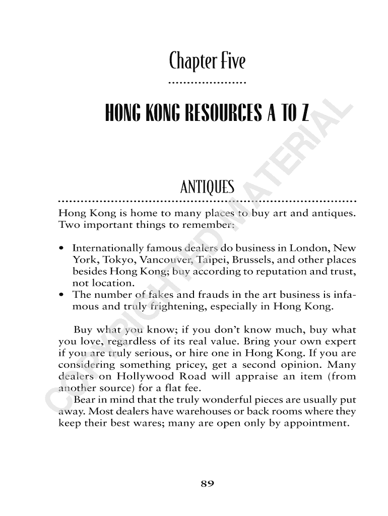 Hong Kong Resources A to Z Preview on Page 1