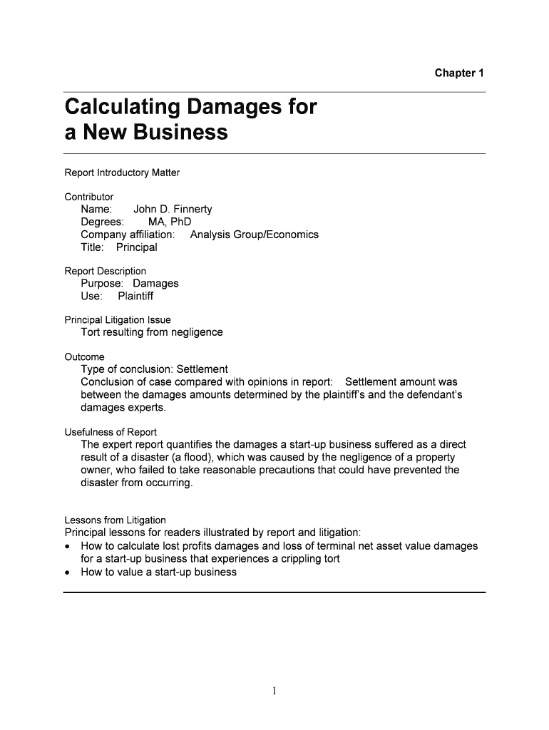 Calculating Damages for Preview on Page 1