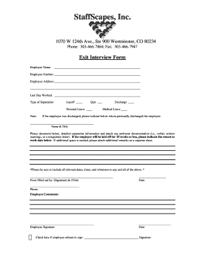Exit Interview Form