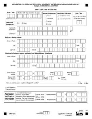 Medicare Supplement Insurance Application