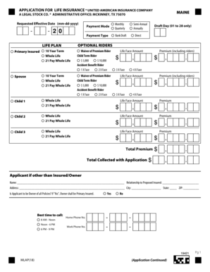 Life Insurance Application Form