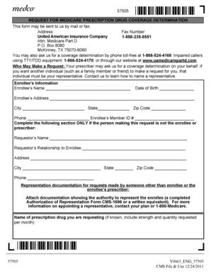 Medicare Prescription Drug Coverage Determination Form
