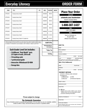 Everyday Literacy Order Form