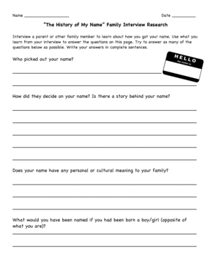 Family Interview Research Form