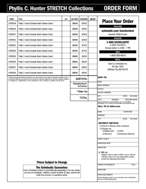 Phyllis C. Hunter Stretch Collection Order Form