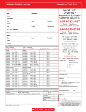 Scholastic Reading Inventory Order Form